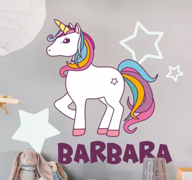 Sateenkaari yksilöllinen yksisarvinen Eläintarrat - Tenstickers