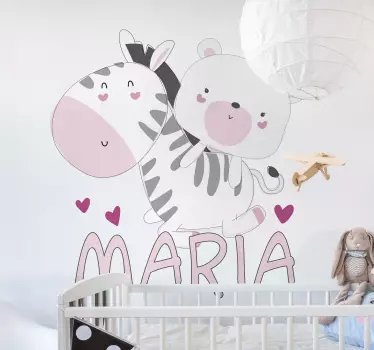Seepra-vauva ja karhun nimi pehmoeläintarra - Tenstickers