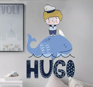 Seinätarra lastenhuone kapteeni valas - Tenstickers