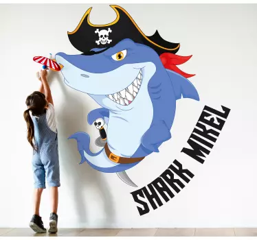 Seinätarra lastenhuone merirosvohaikaratkarakteri - Tenstickers