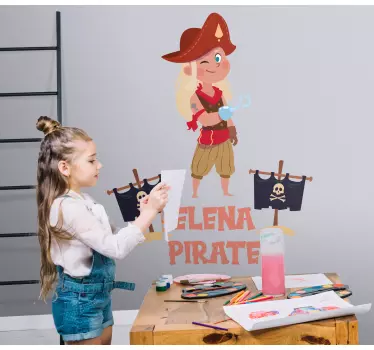 Seinätarra lastenhuone merirosvoteemalla - Tenstickers