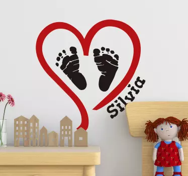 Seinätarra lastenhuone sydämen jäljet - Tenstickers