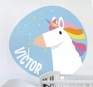 Seinätarra lastenhuone syntymäpäiväyksisarviselle - Tenstickers