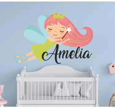 Seinätarra lastenhuoneen lentävä keijuprinsessa - Tenstickers