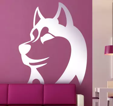 Siluetti siperian husky seinä tarra - Tenstickers