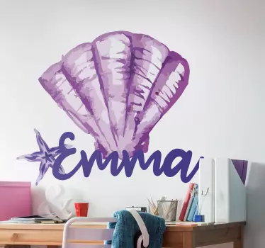 Simpukankuoritaidetta luontoaiheinen seinätarra - Tenstickers