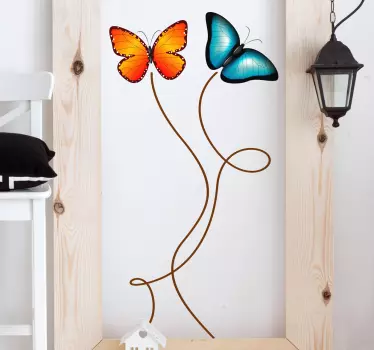 Sisustustarra kaksi perhosta - Tenstickers