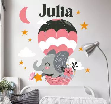 Söpö elefantti ilmapallo seinätarra lastenhuone - Tenstickers