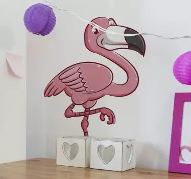 Söpö flamingo hahmo lintutarra - Tenstickers