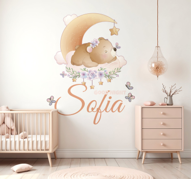 Söpö karhu nimeltä pojalle vauvatarrat - Tenstickers