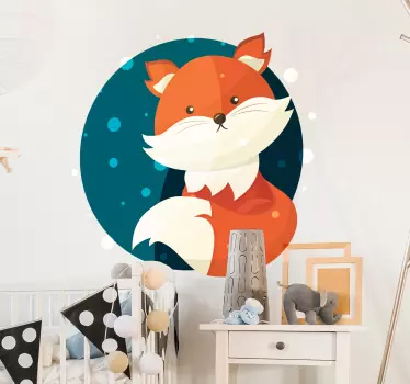 Söpö kettu piirros villieläinten tarra - Tenstickers