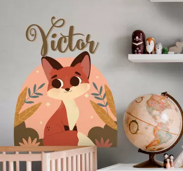 Söpö kettu pojalle nimeltä vauvatarrat - Tenstickers
