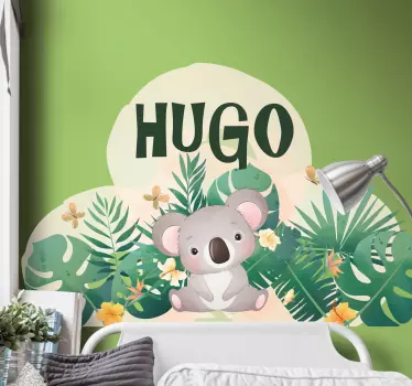 Söpö koala nimeltä pojalle seinätarra lastenhuone - Tenstickers
