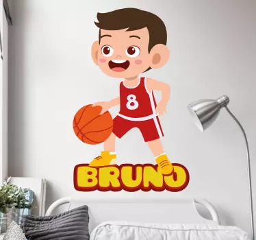 Söpö koripalloilija seinätarra lastenhuone - Tenstickers