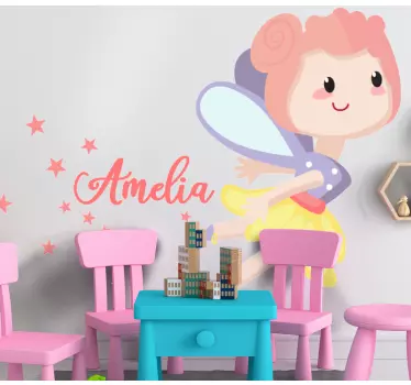 Söpö lentävä prinsessa lastenhuoneen seinätarrat - Tenstickers