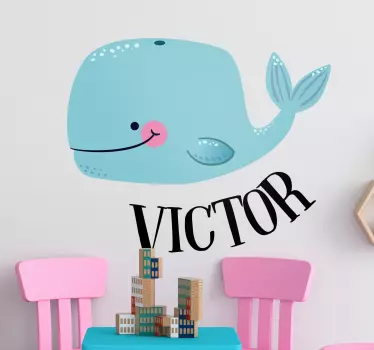 Söpö oikukas valas seinätarra lastenhuone - Tenstickers