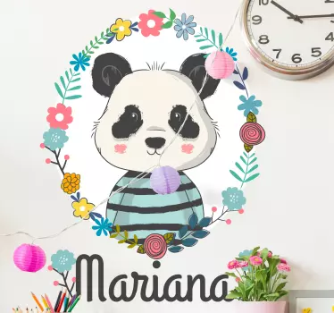 Söpö panda-kuva seinätarra lastenhuone - Tenstickers