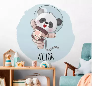 Söpö panda nimeltä pojalle vauvatarrat - Tenstickers
