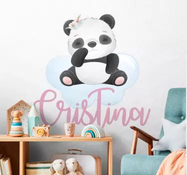 Söpö panda tytölle nimeltä vauvatarrat - Tenstickers