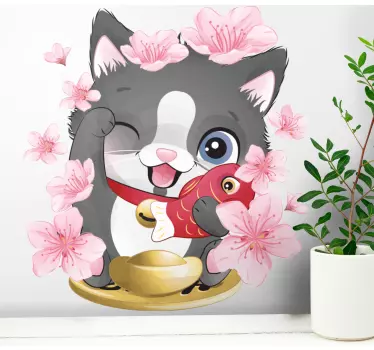 Söpö pieni onnekas kisu kuva koiratarra ja kissatarra - Tenstickers