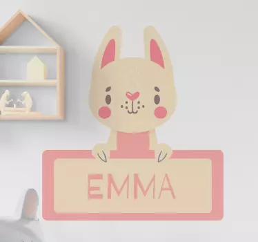 Pupu, jolla on nimi seinätarra lastenhuone - Tenstickers