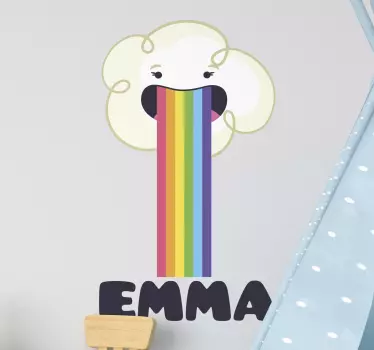 Söpö sateenkaari pilvi seinätarra lastenhuone - Tenstickers