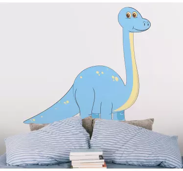 Söpö sininen dinosaurus, jossa on beige täplä seinätarra lastenhu - Tenstickers