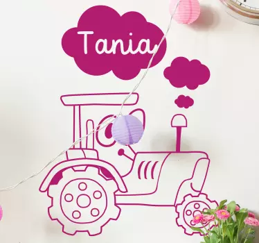 Söpö traktori seinätarra lastenhuoneeseen - Tenstickers