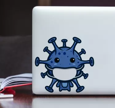 Söpö virus naamioilla Läppäritarrat - Tenstickers