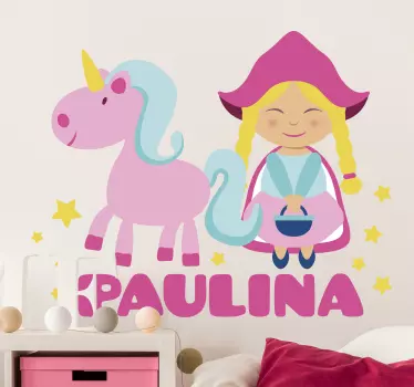 Söpö yksisarvinen seinäkoriste lastenhuoneeseen - Tenstickers