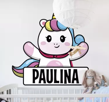 Söpö yksisarvishahmo seinätarra lastenhuone - Tenstickers