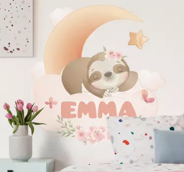 Söpöjä eläimiä laiskiainen nimellä seinätarra lastenhuone - Tenstickers