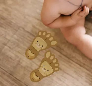 Söpöjä eläinten jalanjälkiä lattiatarra - Tenstickers