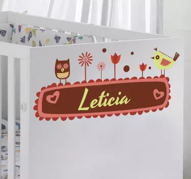 Söpö eläin nimi personointi vauvanhuoneen sisustustarra - Tenstickers