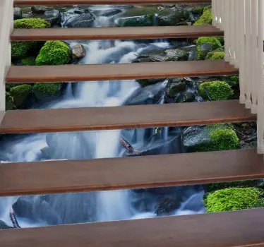 Stair vesiputous luonto portaat tarra - Tenstickers