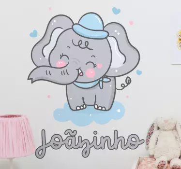 Suloinen norsuhahmo seinätarra lastenhuone - Tenstickers