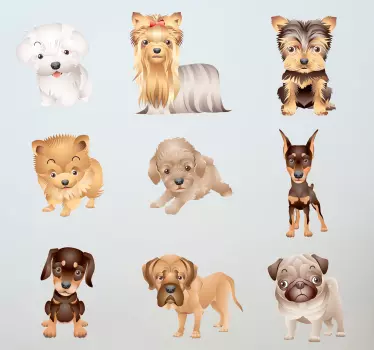 Suloinen pentujen tarran kokoelma - Tenstickers