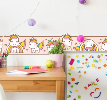 Suloiset yksisarvisluonteenpiirteet koristereunus tarra - Tenstickers