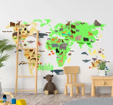 Suomalainen eläin nimellä maailmankartta - Tenstickers