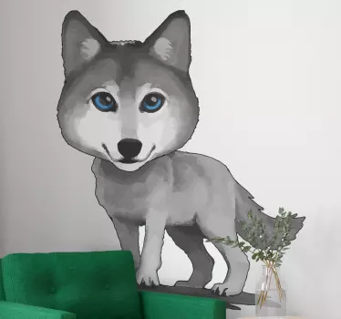 Susi piirtää sinisiä silmiä tuijottaen Villieläintarrat - Tenstickers