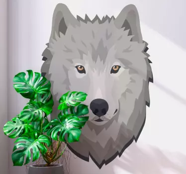 Susi piirustus harmaa susi keltaisilla silmillä Villieläintarrat - Tenstickers