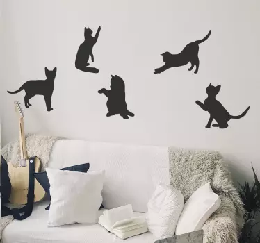 Tanssi kissat seinätarra - Tenstickers