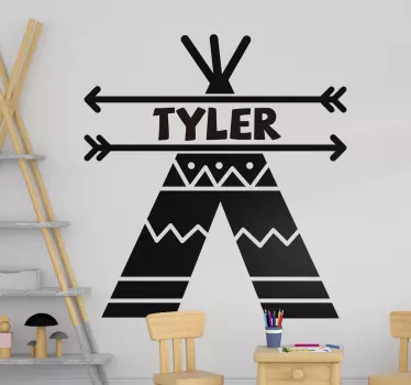 Teepee teltta lasten makuuhuoneen seinätarra - Tenstickers