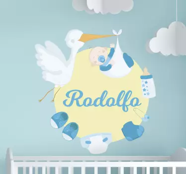 Tervetuloa vauva rodolfo seinätarra lastenhuone - Tenstickers