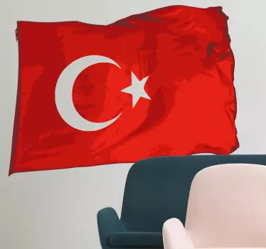 Turkin lippu tuulessa lipputarrat - Tenstickers