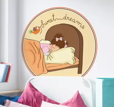 Tyttö suloiset unelmat pääty seinä tarra - Tenstickers