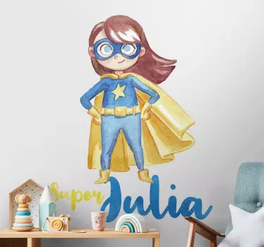 Tyttö supersankari henkilökohtainen supersankaritarrat - Tenstickers