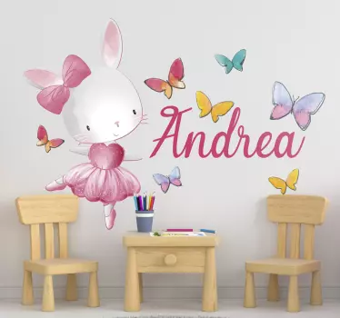 Tyttö tanssii balettia nimikuvailla - Tenstickers