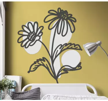 Tyylikäs kukka-design kasvitarra - Tenstickers