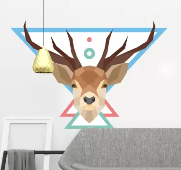 Tyylitelty peuran pää eläintarra - Tenstickers